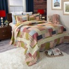 image:image3Piece Quilt Set  Savannah Classic Patchwork King Quilt with 2 King Pillow Shams  Machine Washable Lightweight Bedding by Lavish Home Multicolor