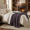 image:imageCable Knit Throw Blanket for Couch Sofa or Bed  60x80Inch Soft and Cozy Blanket  Throws with Cable Knit Pattern and Warm Sherpa for Living Room Bedroom and Home Decor by Lavish Home Navy BlueCharcoal Gray