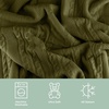 image:imageCable Knit Throw Blanket for Couch Sofa or Bed  60x80Inch Soft and Cozy Blanket  Throws with Cable Knit Pattern and Warm Sherpa for Living Room Bedroom and Home Decor by Lavish Home Navy BlueGreen