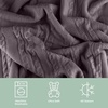 image:imageCable Knit Throw Blanket for Couch Sofa or Bed  60x80Inch Soft and Cozy Blanket  Throws with Cable Knit Pattern and Warm Sherpa for Living Room Bedroom and Home Decor by Lavish Home Navy BlueCharcoal Gray