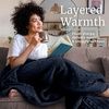 image:imageCable Knit Throw Blanket for Couch Sofa or Bed  60x80Inch Soft and Cozy Blanket  Throws with Cable Knit Pattern and Warm Sherpa for Living Room Bedroom and Home Decor by Lavish Home Navy BlueNavy Blue
