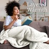 image:imageCable Knit Throw Blanket for Couch Sofa or Bed  60x80Inch Soft and Cozy Blanket  Throws with Cable Knit Pattern and Warm Sherpa for Living Room Bedroom and Home Decor by Lavish Home Navy BlueIvory