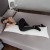image:imageCharcoal Infused Memory Foam Body Pillow  for Side Stomach and Back Sleepers by Lavish Home White