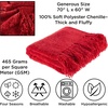 image:imageChenille Throw Blanket For Couch Home Dcor Bed Sofa amp ChairOversized 60 x 70 Lightweight 5 Fringe UltraSoft amp Shiny in Lagoon Teal by LHC Vineyard RedVineyard Red