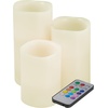 image:imageFlameless LED Candles  3Piece Color Changing Flameless Candle Set with Remote for Home Wedding Bridal Shower and Christmas Decor by Lavish Home