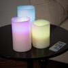 image:imageFlameless LED Candles  3Piece Color Changing Flameless Candle Set with Remote for Home Wedding Bridal Shower and Christmas Decor by Lavish Home