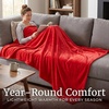 image:imageFlannel Fleece Blanket  60x70 Oversized Soft and Plush Microfiber Throw  Lightweight Decor for Beds Sofas and Chairs by Lavish Home BlueCrimson Red