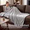 image:imageFlannel Fleece Blanket  60x70 Oversized Soft and Plush Microfiber Throw  Lightweight Decor for Beds Sofas and Chairs by Lavish Home BlueDawn Gray