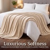 image:imageFlannel Fleece Blanket  60x70 Oversized Soft and Plush Microfiber Throw  Lightweight Decor for Beds Sofas and Chairs by Lavish Home BlueDesert Tan