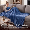 image:imageFlannel Fleece Blanket  60x70 Oversized Soft and Plush Microfiber Throw  Lightweight Decor for Beds Sofas and Chairs by Lavish Home BlueInfinity Blue