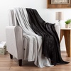 image:imageFleece Throw BlanketSet of 2Navy Blue amp Sand Plush 60x50 Blankets Soft amp Cozy for Travel Outdoor Events amp Lounging on the Sofa or a Chair by Bedford Home Black and Gray