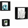 image:imageFloating Shelves Cube Wall Shelf Set with Hidden Brackets 3 Sizes to Display Dcor Books Photos More Hardware Included by Lavish Home Black