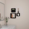 image:imageFloating Shelves Cube Wall Shelf Set with Hidden Brackets 3 Sizes to Display Dcor Books Photos More Hardware Included by Lavish Home Black
