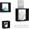 image:imageFloating Shelves Cube Wall Shelf Set with Hidden Brackets 3 Sizes to Display Dcor Books Photos More Hardware Included by Lavish Home Black