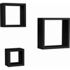 image:imageFloating Shelves Cube Wall Shelf Set with Hidden Brackets 3 Sizes to Display Dcor Books Photos More Hardware Included by Lavish Home Black
