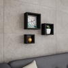 image:imageFloating Shelves Cube Wall Shelf Set with Hidden Brackets 3 Sizes to Display Dcor Books Photos More Hardware Included by Lavish Home Black