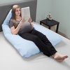image:imageFull Body Pillow  7in1 Pillow with Removable Cover  Comfortable UShape for Support Sleeping Lounging Studying and More by Lavish Home WhiteBlue