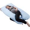 image:imageFull Body Pillow  7in1 Pillow with Removable Cover  Comfortable UShape for Support Sleeping Lounging Studying and More by Lavish Home WhiteBlue