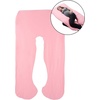 image:imageFull Body Pillow  7in1 Pillow with Removable Cover  Comfortable UShape for Support Sleeping Lounging Studying and More by Lavish Home WhitePink
