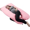 image:imageFull Body Pillow  7in1 Pillow with Removable Cover  Comfortable UShape for Support Sleeping Lounging Studying and More by Lavish Home WhitePink