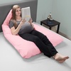 image:imageFull Body Pillow  7in1 Pillow with Removable Cover  Comfortable UShape for Support Sleeping Lounging Studying and More by Lavish Home WhitePink