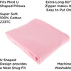 image:imageFull Body Pillow  7in1 Pillow with Removable Cover  Comfortable UShape for Support Sleeping Lounging Studying and More by Lavish Home WhitePink