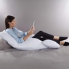 image:imageFull Body Pillow  7in1 Pillow with Removable Cover  Comfortable UShape for Support Sleeping Lounging Studying and More by Lavish Home WhiteWhite