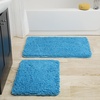 image:imageLavish Home 2 Piece Memory Foam Shag Bath Mat  Blue