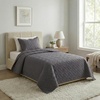 image:imageLavish Home 3Piece King Quilt Bedding Set  Bedspread and 2 King Pillow Shams with Embossed Diamond Pattern  Lightweight Bed Set for All Seasons  Soft Microfiber Coverlet BlueGray