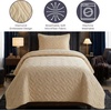 image:imageLavish Home 3Piece King Quilt Bedding Set  Bedspread and 2 King Pillow Shams with Embossed Diamond Pattern  Lightweight Bed Set for All Seasons  Soft Microfiber Coverlet BlueNatural