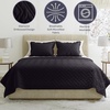 image:imageLavish Home 3Piece King Quilt Bedding Set  Bedspread and 2 King Pillow Shams with Embossed Diamond Pattern  Lightweight Bed Set for All Seasons  Soft Microfiber Coverlet BlueBlack