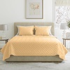 image:imageLavish Home 3Piece King Quilt Bedding Set  Bedspread and 2 King Pillow Shams with Embossed Diamond Pattern  Lightweight Bed Set for All Seasons  Soft Microfiber Coverlet BlueMustard Yellow