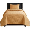 image:imageLavish Home 3Piece King Quilt Bedding Set  Bedspread and 2 King Pillow Shams with Embossed Diamond Pattern  Lightweight Bed Set for All Seasons  Soft Microfiber Coverlet BlueMustard Yellow