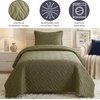 image:imageLavish Home 3Piece King Quilt Bedding Set  Bedspread and 2 King Pillow Shams with Embossed Diamond Pattern  Lightweight Bed Set for All Seasons  Soft Microfiber Coverlet BlueOlive Green