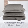 image:imageLavish Home 3Piece King Quilt Bedding Set  Bedspread and 2 King Pillow Shams with Embossed Diamond Pattern  Lightweight Bed Set for All Seasons  Soft Microfiber Coverlet BlueGray
