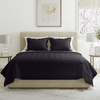 image:imageLavish Home 3Piece King Quilt Bedding Set  Bedspread and 2 King Pillow Shams with Embossed Diamond Pattern  Lightweight Bed Set for All Seasons  Soft Microfiber Coverlet BlueBlack
