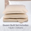 image:imageLavish Home 3Piece King Quilt Bedding Set  Bedspread and 2 King Pillow Shams with Embossed Diamond Pattern  Lightweight Bed Set for All Seasons  Soft Microfiber Coverlet BlueNatural