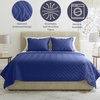 image:imageLavish Home 3Piece King Quilt Bedding Set  Bedspread and 2 King Pillow Shams with Embossed Diamond Pattern  Lightweight Bed Set for All Seasons  Soft Microfiber Coverlet BlueBlue
