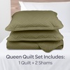 image:imageLavish Home 3Piece King Quilt Bedding Set  Bedspread and 2 King Pillow Shams with Embossed Diamond Pattern  Lightweight Bed Set for All Seasons  Soft Microfiber Coverlet BlueOlive Green
