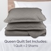image:imageLavish Home 3Piece King Quilt Bedding Set  Bedspread and 2 King Pillow Shams with Embossed Diamond Pattern  Lightweight Bed Set for All Seasons  Soft Microfiber Coverlet BlueGray