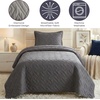image:imageLavish Home 3Piece King Quilt Bedding Set  Bedspread and 2 King Pillow Shams with Embossed Diamond Pattern  Lightweight Bed Set for All Seasons  Soft Microfiber Coverlet BlueGray