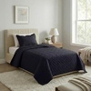 image:imageLavish Home 3Piece King Quilt Bedding Set  Bedspread and 2 King Pillow Shams with Embossed Diamond Pattern  Lightweight Bed Set for All Seasons  Soft Microfiber Coverlet BlueBlack
