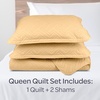 image:imageLavish Home 3Piece King Quilt Bedding Set  Bedspread and 2 King Pillow Shams with Embossed Diamond Pattern  Lightweight Bed Set for All Seasons  Soft Microfiber Coverlet BlueMustard Yellow