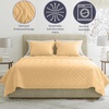 image:imageLavish Home 3Piece King Quilt Bedding Set  Bedspread and 2 King Pillow Shams with Embossed Diamond Pattern  Lightweight Bed Set for All Seasons  Soft Microfiber Coverlet BlueMustard Yellow