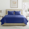 image:imageLavish Home 3Piece King Quilt Bedding Set  Bedspread and 2 King Pillow Shams with Embossed Diamond Pattern  Lightweight Bed Set for All Seasons  Soft Microfiber Coverlet BlueBlue