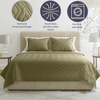image:imageLavish Home 3Piece King Quilt Bedding Set  Bedspread and 2 King Pillow Shams with Embossed Diamond Pattern  Lightweight Bed Set for All Seasons  Soft Microfiber Coverlet BlueOlive Green