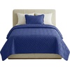 image:imageLavish Home 3Piece King Quilt Bedding Set  Bedspread and 2 King Pillow Shams with Embossed Diamond Pattern  Lightweight Bed Set for All Seasons  Soft Microfiber Coverlet BlueBlue