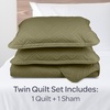 image:imageLavish Home 3Piece King Quilt Bedding Set  Bedspread and 2 King Pillow Shams with Embossed Diamond Pattern  Lightweight Bed Set for All Seasons  Soft Microfiber Coverlet BlueOlive Green