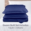 image:imageLavish Home 3Piece King Quilt Bedding Set  Bedspread and 2 King Pillow Shams with Embossed Diamond Pattern  Lightweight Bed Set for All Seasons  Soft Microfiber Coverlet BlueBlue