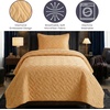 image:imageLavish Home 3Piece King Quilt Bedding Set  Bedspread and 2 King Pillow Shams with Embossed Diamond Pattern  Lightweight Bed Set for All Seasons  Soft Microfiber Coverlet BlueMustard Yellow